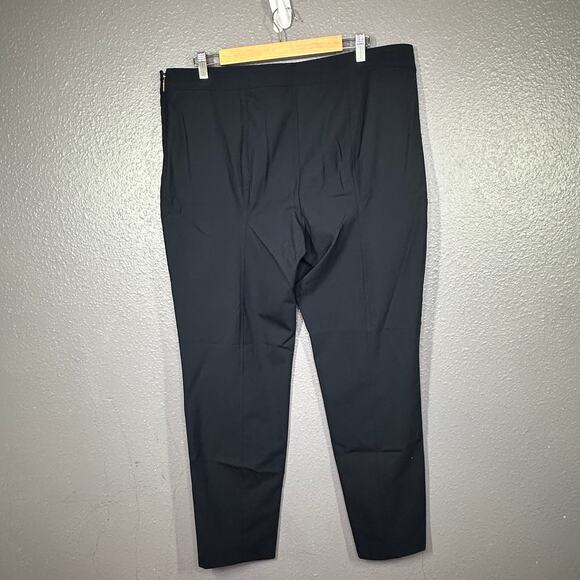 Tory Burch Azalea Pants Size 16 Wool Blend Navy Blue Slim Leg Ankle Stretch - Picture 2 of 7